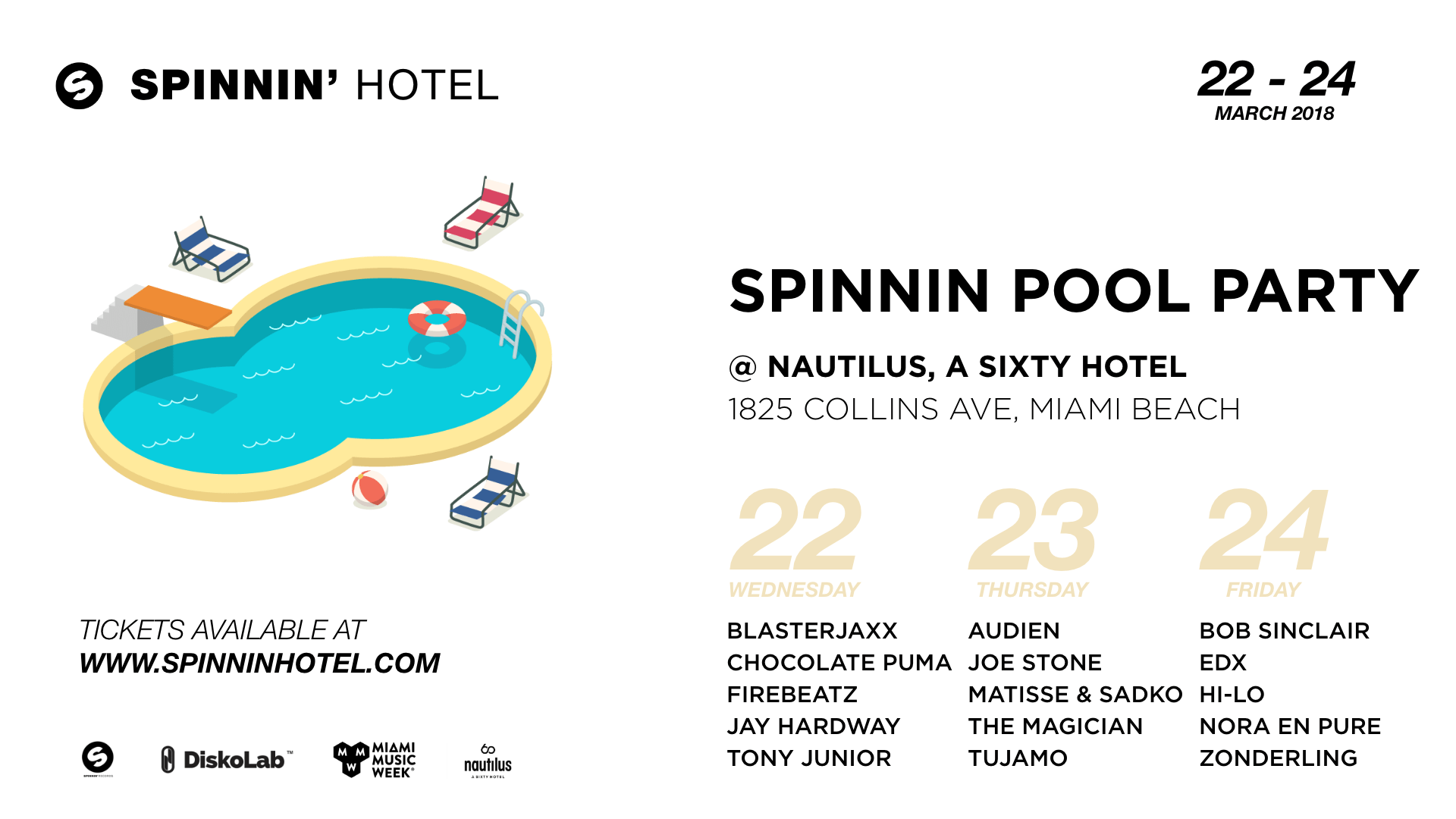 Spinnin Pool Party desktop UI